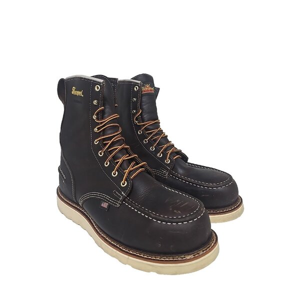 Thorogood Men's 8" Steel Toe WP Wedge Sole Work Boot U.S.A. 804-3800 Brown 11.5D - Picture 1 of 7